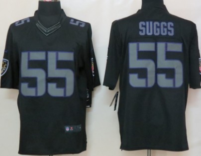 Nike Baltimore Ravens #55 Terrell Suggs Black Impact Limited Jersey 