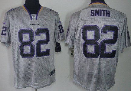 Nike Baltimore Ravens #82 Torrey Smith Lights Out Gray Elite Jersey 