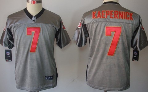 Nike San Francisco 49ers #7 Colin Kaepernick Gray Shadow Kids Jersey 