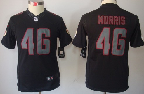 Nike Washington Redskins #46 Alfred Morris Black Impact Limited Kids Jersey 