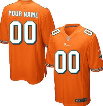 Men's Nike Miami Dolphins Customized Orange Game Jersey