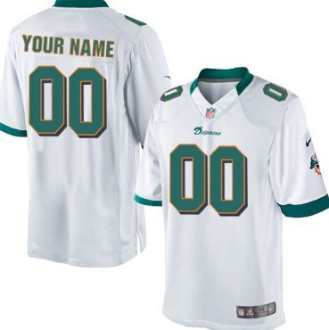 Kids' Nike Miami Dolphins Customized White Limited Jersey 