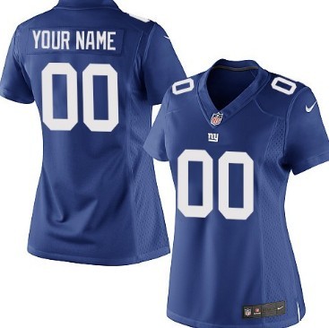 Women's Nike New York Giants Customized Blue Game Jersey 