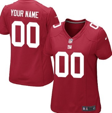 Women's Nike New York Giants Customized Red Limited Jersey