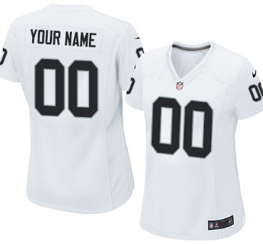 Women's Nike Oakland Raiders Customized White Game Jersey 