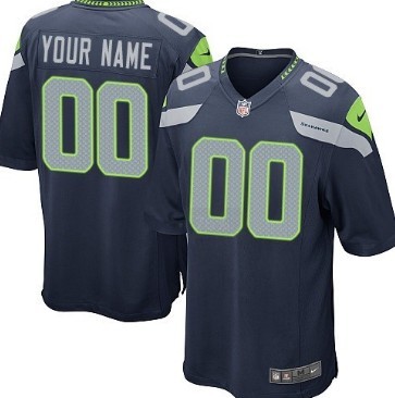 Kids' Nike Seattle Seahawks Customized Blue Game Jersey 