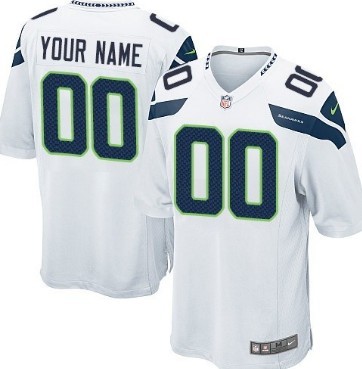 Kids' Nike Seattle Seahawks Customized White Game Jersey 