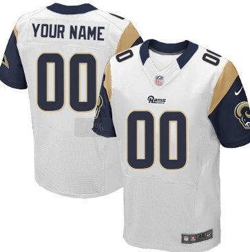 Men's Nike St. Louis Rams Customized White Elite Jersey 