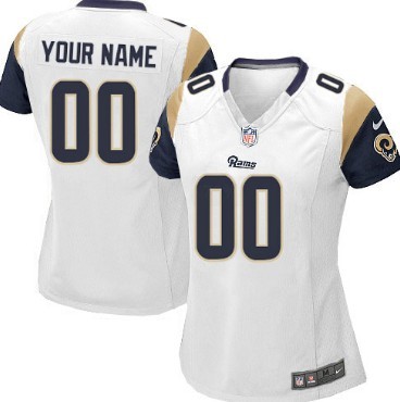 Women's Nike St. Louis Rams Customized White Limited Jersey