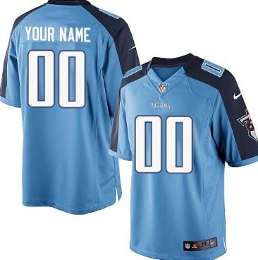 Men's Nike Tennessee Titans Customized Light Blue Limited Jersey 