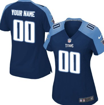 Women's Nike Tennessee Titans Customized Navy Blue Game Jersey 