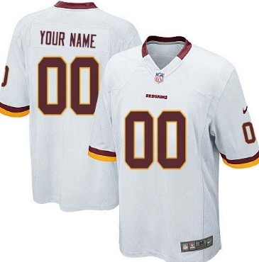 Kids' Nike Washington Redskins Customized White Game Jersey 