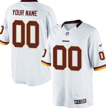 Kids' Nike Washington Redskins Customized White Limited Jersey 