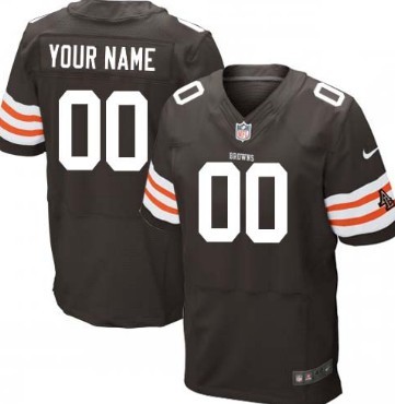 Men's Nike Cleveland Browns Customized Brown Elite Jersey 