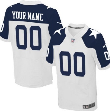 Men's Nike Dallas Cowboys Customized White Thanksgiving Elite Jersey