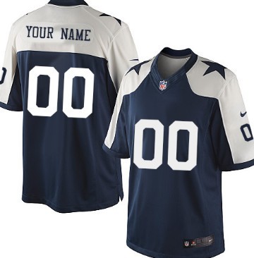 Men's Nike Dallas Cowboys Customized Blue Thanksgiving Game Jersey 