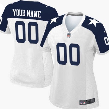 Women's Nike Dallas Cowboys Customized White Thanksgiving Game Jersey 