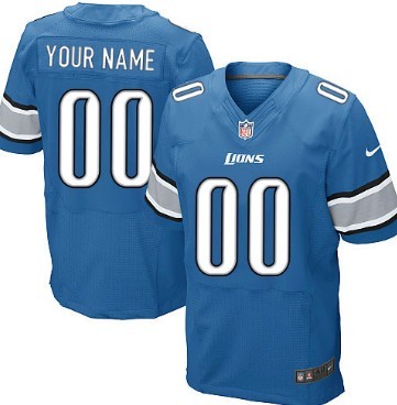 Men's Nike Detroit Lions Customized Light Blue Elite Jersey