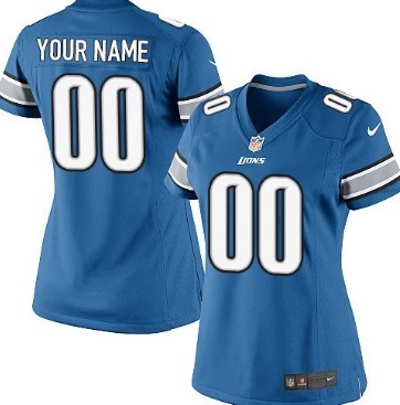 Women's Nike Detroit Lions Customized Light Blue Limited Jersey 