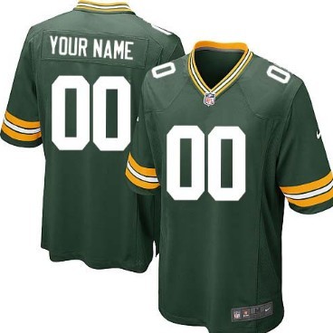 Kids' Nike Green Bay Packers Customized Green Game Jersey 