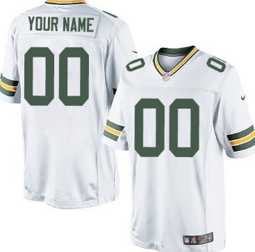 Men's Nike Green Bay Packers Customized White Limited Jersey 