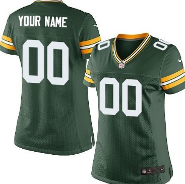 Women's Nike Green Bay Packers Customized Green Game Jersey 