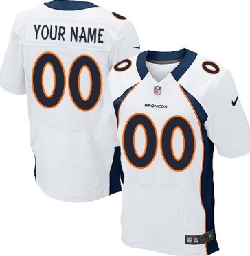 Men's Nike Denver Broncos Customized White Elite Jersey 