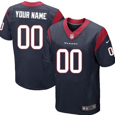 Men's Nike Houston Texans Customized Blue Elite Jersey 