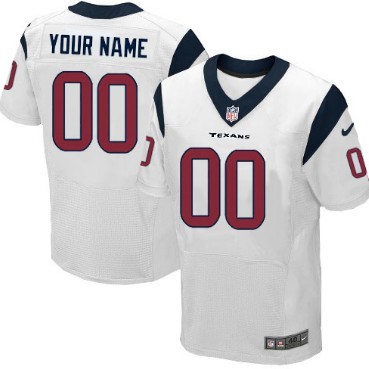 Men's Nike Houston Texans Customized White Elite Jersey 