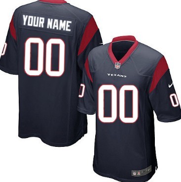 Men's Nike Houston Texans Customized Blue Game Jersey 