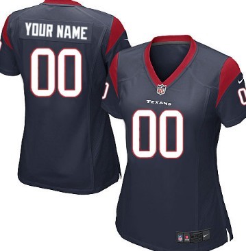 Women's Nike Houston Texans Customized Blue Limited Jersey 