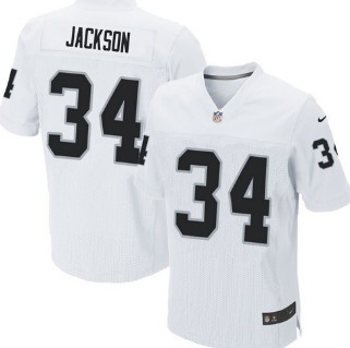 Nike Oakland Raiders #34 Bo Jackson White Elite Jersey 