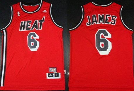 Miami Heat #6 LeBron James ABA Hardwood Classics Swingman Red Jersey