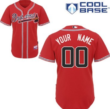 Men's Atlanta Braves Customized Red Jersey 