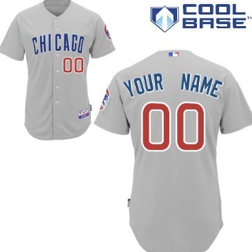 Men's Chicago Cubs Customized Gray Jersey 