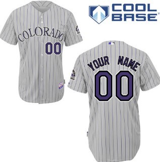 Men's Colorado Rockies Customized Gray Pinstripe Kids Jersey