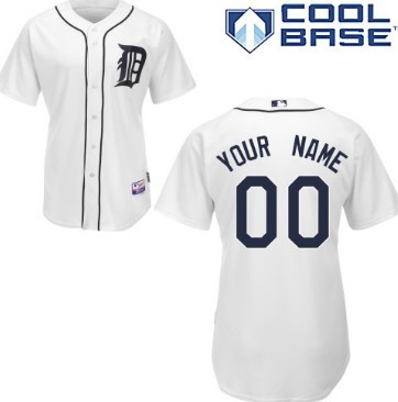 Men's Detroit Tigers Customized White Jersey 