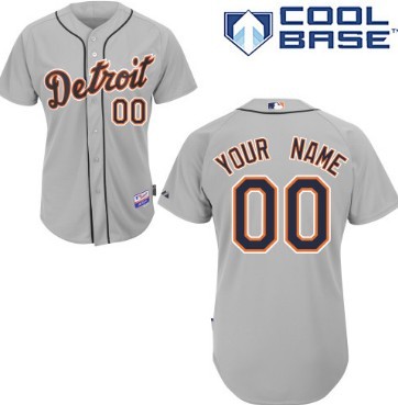 Men's Detroit Tigers Customized Gray Jersey 