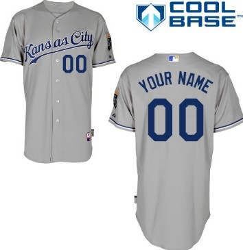 Men's Kansas City Royals Customized Gray Jersey 