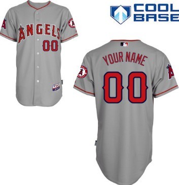 Men's LA Angels of Anaheim Customized Gray Jersey 