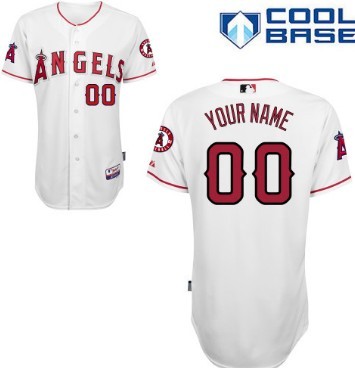 Men's LA Angels of Anaheim Customized White Jersey 