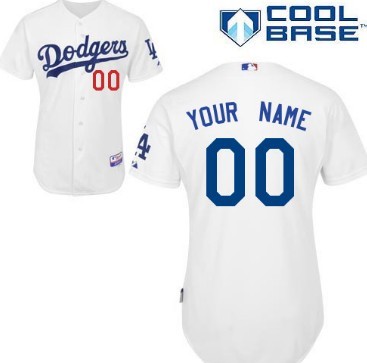 Men's Los Angeles Dodgers Customized White Jersey 