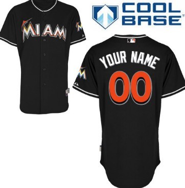 Men's Miami Marlins Customized Black Jersey 