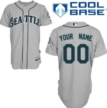 Men's Seattle Mariners Customized Gray Jersey 