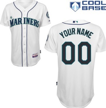 Men's Seattle Mariners Customized White Jersey 