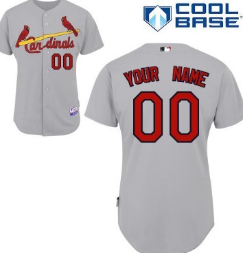 Mens' St. Louis Cardinals Customized Gray Jersey 