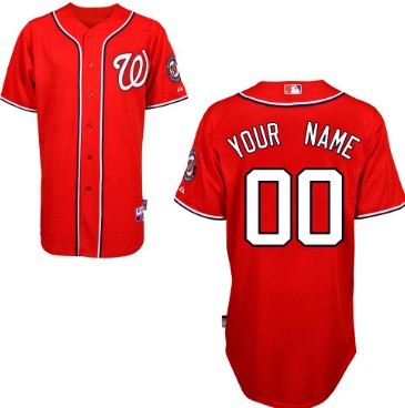 Men's Washington Nationals Customized Red Jersey 