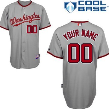 Men's Washington Nationals Customized Gray Jersey 