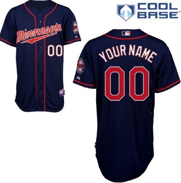 Men's Minnesota Twins Customized Navy Blue With Minnesota Jersey