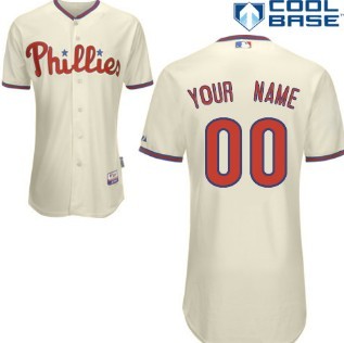 Kids' Philadelphia Phillies Customized Cream Jersey